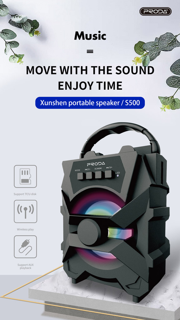 Mini Ηχοσύστημα Bluetooth 5W USB/SD/AUX Multimedia Portable Speaker